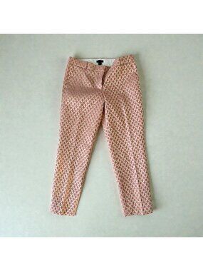 J CREW Collection Gold Coral Holiday Straight Ankle Pants Size 4